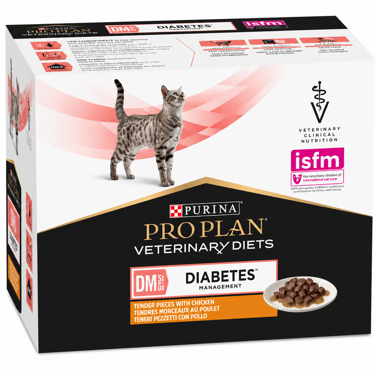 Purina Pro Plan Veterinary Diets DM St/Ox Diabetes Management με Κοτόπουλο σε Σάλτσα 85g για Γάτες Petit Palace