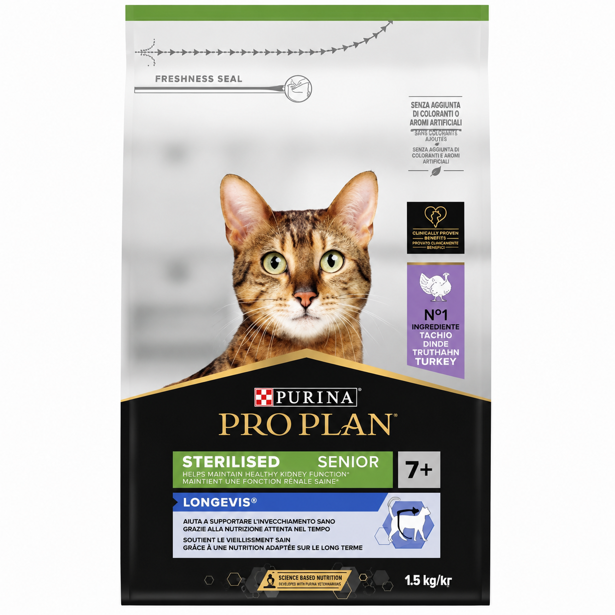 Purina Pro Plan Sterilised Senior 7+ Longevis με Γαλοπούλα σε Σάλτσα 85g για Στειρωμένες Ηλικιωμένες Γάτες Petit Palace
