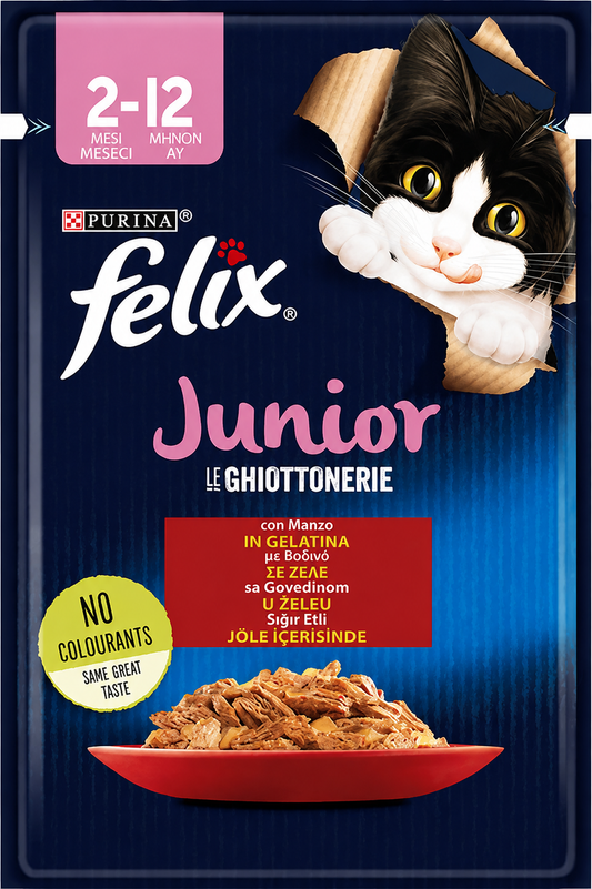 Felix Le Ghiottonerie Junior 2-12 Μηνών με Κοτόπουλο σε Ζελέ 85g Petit Palace