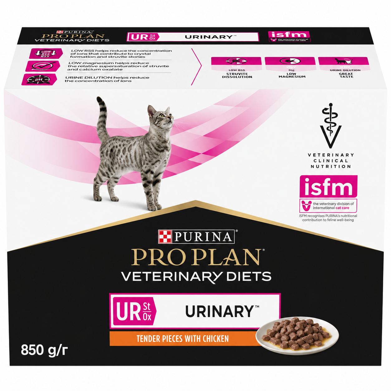 Purina Pro Plan Veterinary Diets UR St/Ox Urinary με Σολομό σε Σάλτσα 10x85g για Γάτες Petit Palace