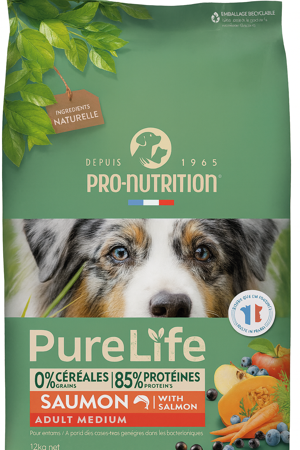Pro-Nutrition PureLife Dog Adult Medium Salmon Grain Free με Σολομό για Ενήλικους Μεσαίου Μεγέθους Σκύλους Petit Palace