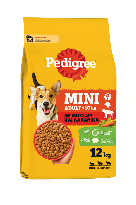 Pedigree adult mini μοσχάρι και λαχανικά 1.4kg/12kg Petit Palace
