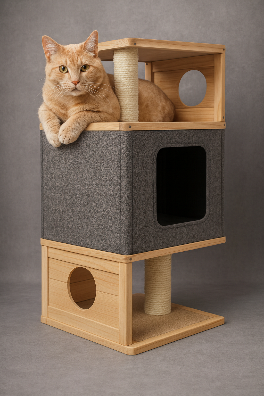 Croci Ξύλινο σπιτάκι γάτας tower 40x40x80cm Petit Palace