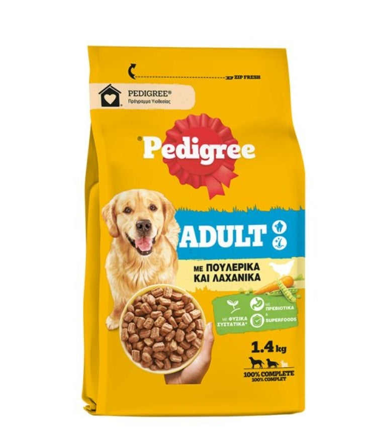 Pedigree Adult Πουλερικά & Λαχανικά 1,4 kg (για ενήλικους σκύλους)