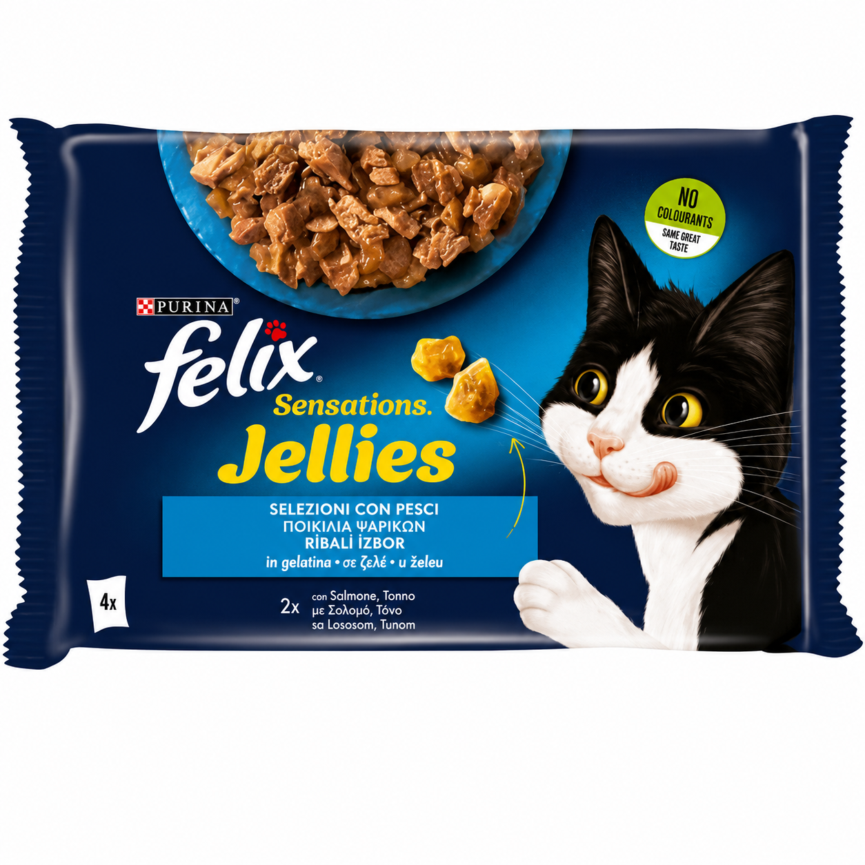 Felix Sensations Jellies Ποικιλία Ψαρικών με Σολομό & Πέστροφα σε Ζελέ 4x85g Petit Palace