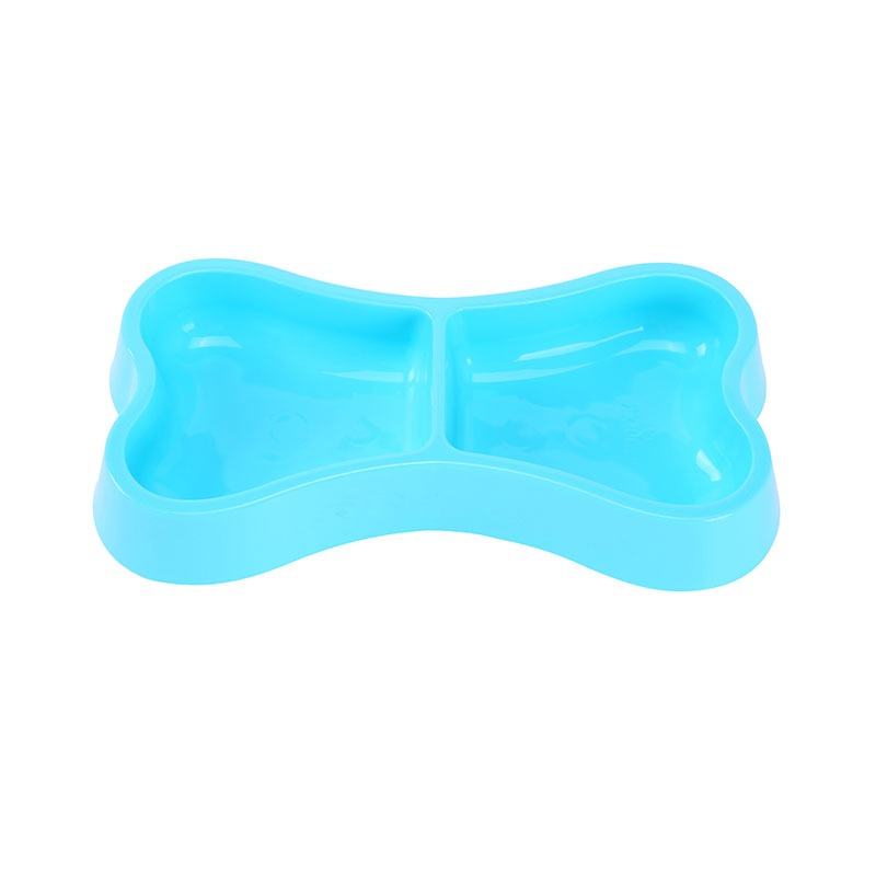 Διπλό Πλαστικό Μπολ Σκύλου Μπλε | Double Plastic Dog Bowl Blue 2x200ml Petit Palace