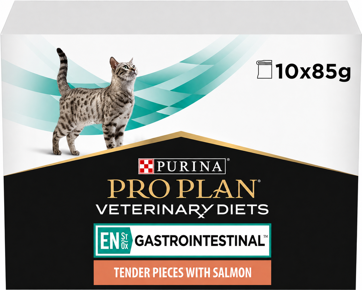 Purina Pro Plan Veterinary Diets Feline EN St/Ox Gastrointestinal with Salmon in Sauce Multipack 10x85g – Κτηνιατρική Υγρή Τροφή για Γάτες Petit Palace