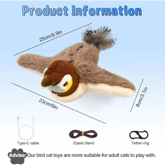 Διαδραστικό Παιχνίδι Πουλί για Γάτες Με Κελαηδίσματα & Φτερουγίσματα | Bird Chase Toy Petit Palace