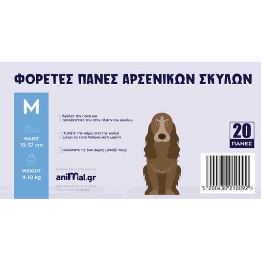 Πάνες για Αρσενικούς Σκύλους 20 τμχ 19-37cm | Diapers for Male Dogs 20 pieces 19-37cm Petit Palace