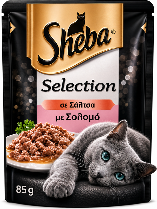 Sheba pouch - Σολωμός σε σάλτσα 85g Petit Palace
