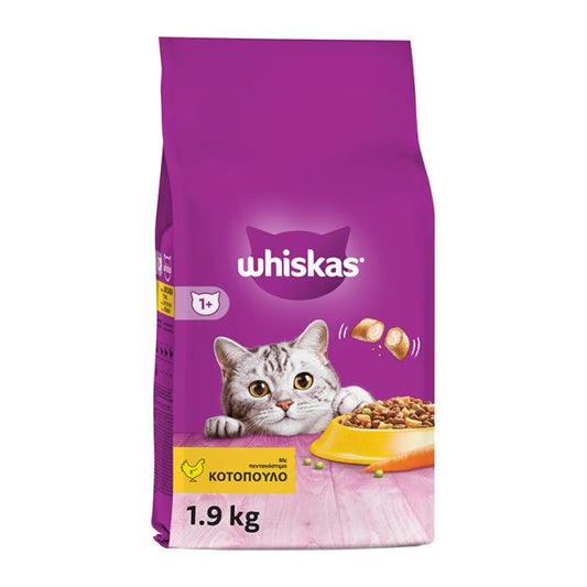 Whiskas Adult με κοτοπουλο και γεμιστές κροκέτες για ενήλικες γάτες 300γρ