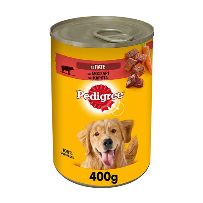 Pedigree can με Μοσχάρι & Καρότα σε Πατέ 400gr