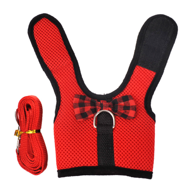 Rabbit Vest-Style Breathable Mesh Chest Harness Traction Rope