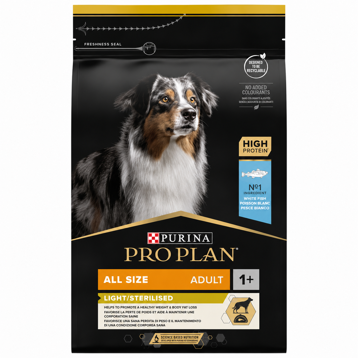 Purina Pro Plan Dog Adult All Sizes Light / Sterilised White Fish 14kg Petit Palace