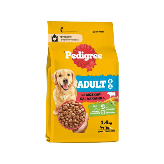 Pedigree Adult με Μοσχάρι & λαχανικά 1,4 kg (για ενήλικους σκύλους μεσαίου μεγέθους)