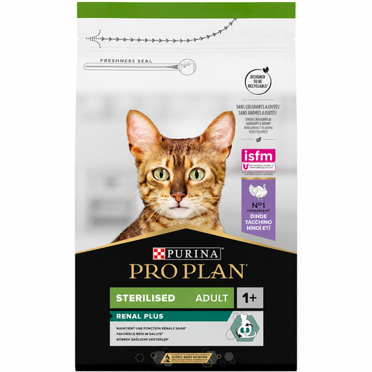Purina Pro Plan Cat Sterilised Adult Renal Plus Turkey 10kg – Ξηρά Τροφή για Στειρωμένες Γάτες με Γαλοπούλα Petit Palace