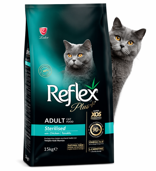 Reflex Plus Cat Adult Sterilized Chicken Τροφή για Στειρωμένες Γάτες 1.5kg/15kg Petit Palace