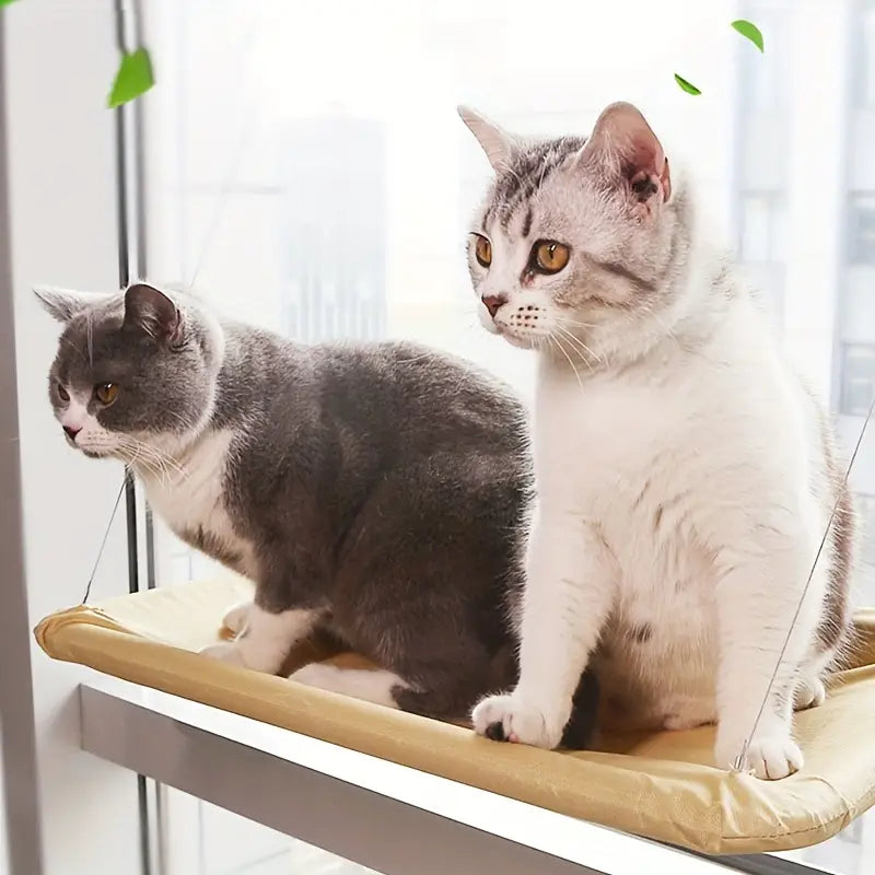 Cozy Window-Mounted Cat Hanging Hammock: Detachable, Washable, Steel Wire Suction Cup Bed For Indoor Cats!