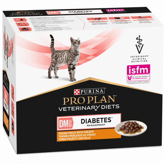 Purina Pro Plan Veterinary Diets DM St/Ox Diabetes Management με Κοτόπουλο σε Σάλτσα 85g για Γάτες Petit Palace