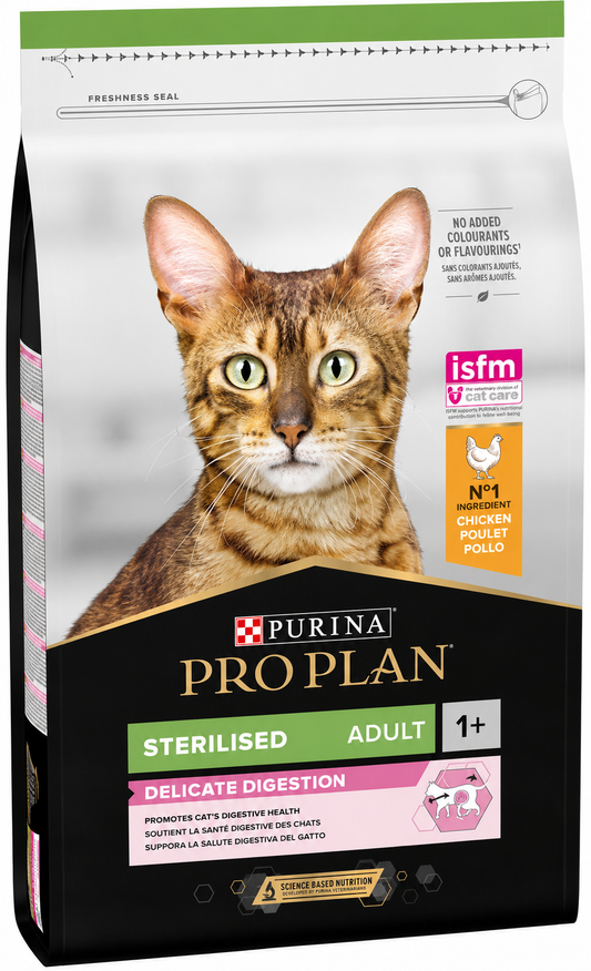 Purina Pro Plan Cat Sterilised Adult Delicate Digestion Chicken 10kg – Ξηρά Τροφή για Στειρωμένες Γάτες με Ευαίσθητη Πέψη Petit Palace