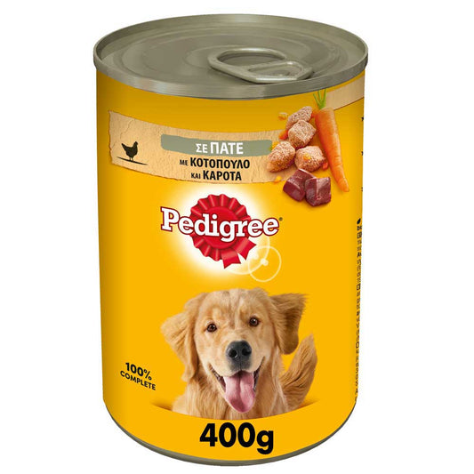 Pedigree can με κοτόπουλο και καροτα σε πατε 400gr