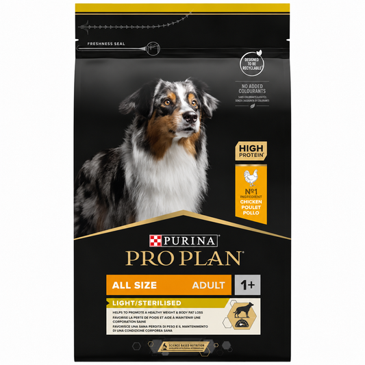 Purina Pro Plan Dog Adult All Sizes Light / Sterilised Chicken 14kg Petit Palace