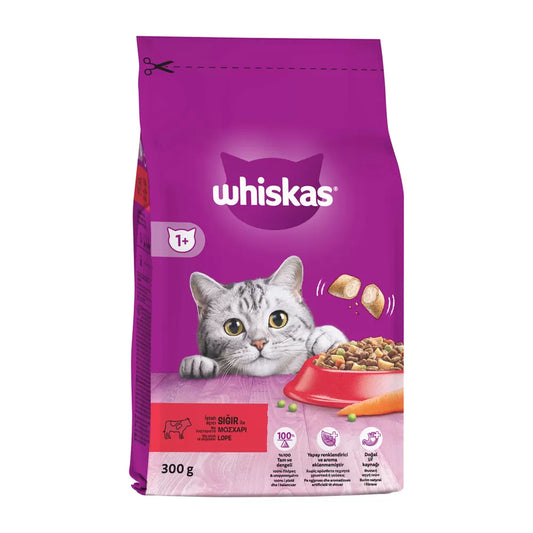 Whiskas Adult με μοσχάρι και γεμιστές κροκέτες για ενήλικες γάτες 300γρ