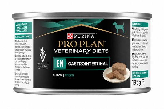 PPVD Canine EN Gastrointestinal Mousse 195g – Κτηνιατρική Υγρή Τροφή για Γαστρεντερική Υποστήριξη Σκύλων | Purina Pro Plan Veterinary Diets Petit Palace