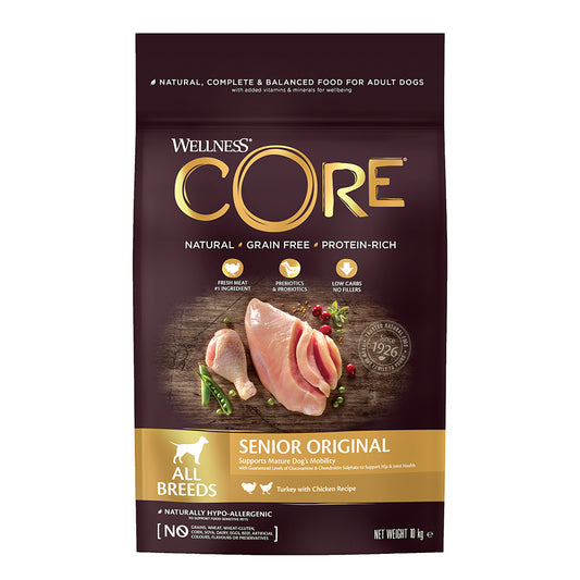 Wellness Core Senior All Breads with turkey and chicken flavor 10kg | Ξηρά Τροφή χωρίς Σιτηρά για Ηλικιωμένους Σκύλους με Γαλοπούλα και Κοτόπουλο
