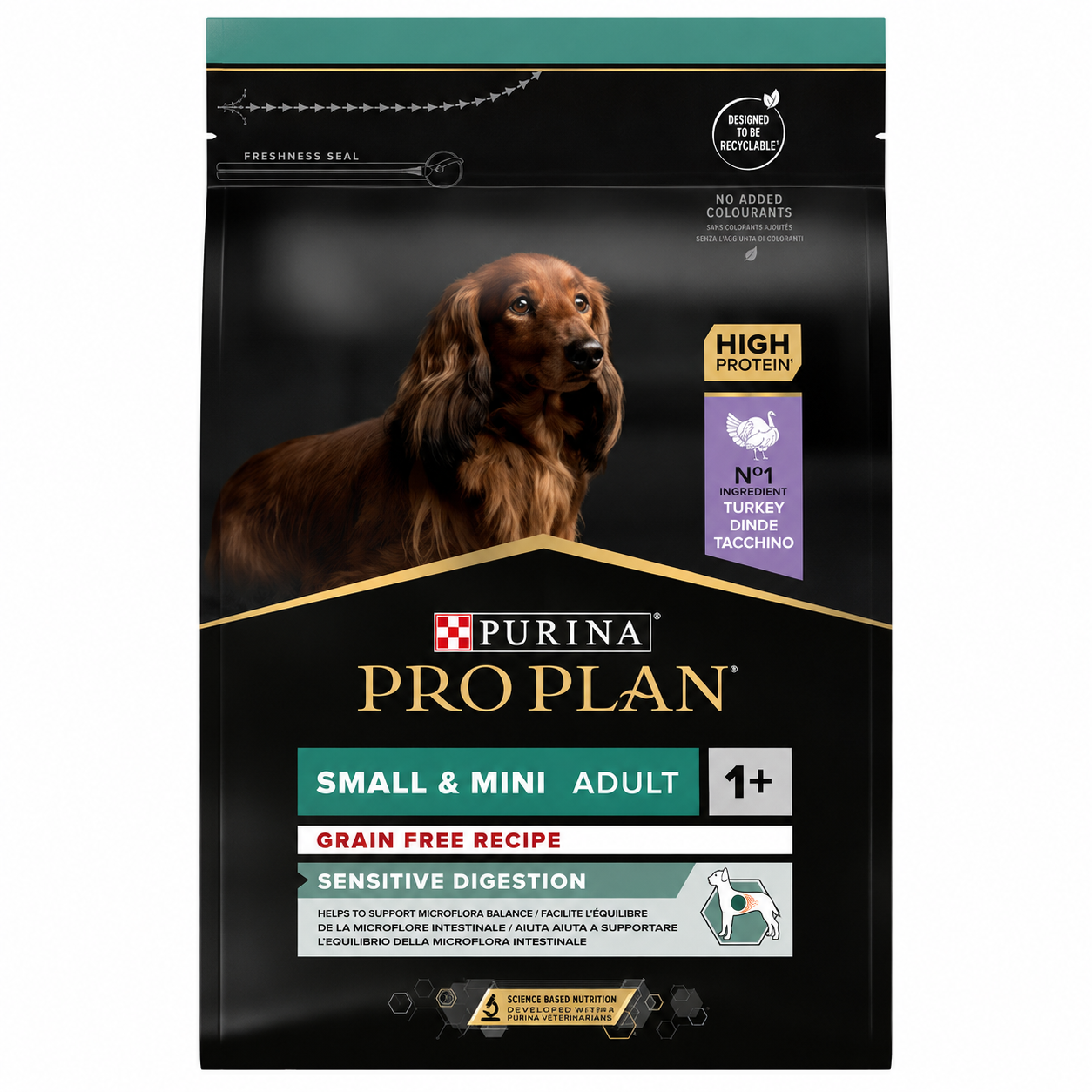 Purina Pro Plan Dog Small & Mini Adult Grain Free Sensitive Digestion Γαλοπούλα 2.5kg – Ξηρά Τροφή για Μικρόσωμους Σκύλους Petit Palace