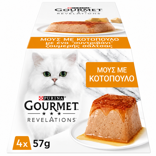 Gourmet Revelations Πολυσυσκευασία Μους Κοτόπουλο 4x57g Petit Palace