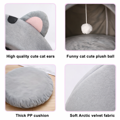 Ζεστή Φωλιά–Σπηλιά για Γάτες Cozy Cat Cave Bed με Μαξιλάρι για Άνετο Ύπνο 40X40CM Petit Palace