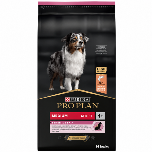 Pro Plan Dog  ADULT  MEDIUM  Sensitive Skin SALMON 14Kg Petit Palace