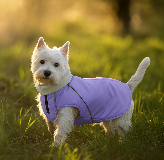 Glee τζάκετ σκύλου λιλά Cetus προσφέρει αξιόπιστη προστασία από το κρύο Petit Palace