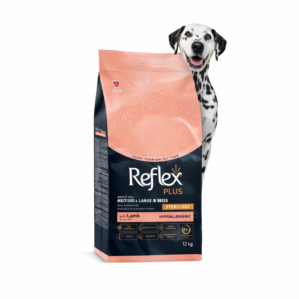 REFLEX PLUS Light & Sterilised Adult Lamb 12kg για Μεσαίους & Μεγαλόσωμους Σκύλους Petit Palace