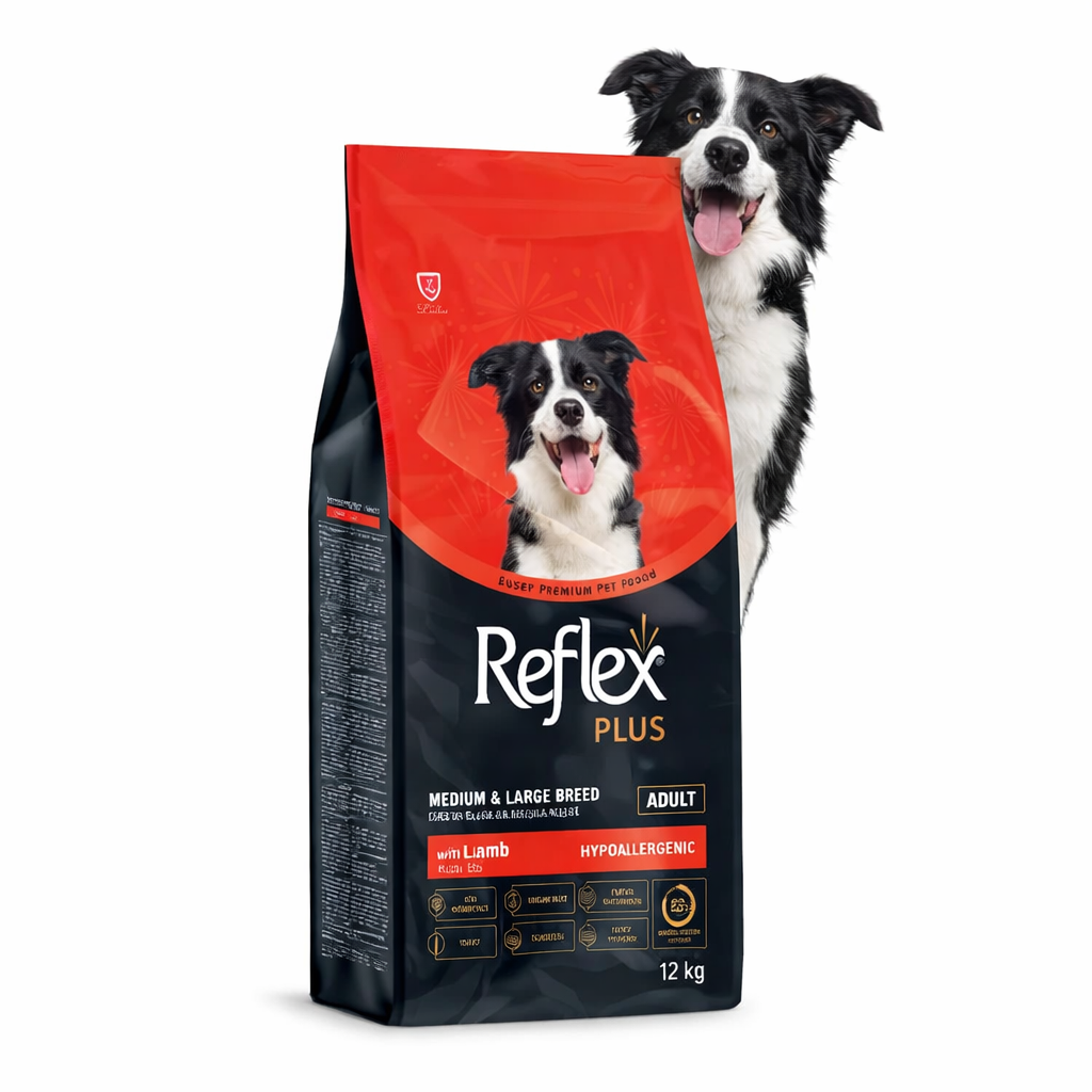 REFLEX PLUS Medium/Large Adult Lamb 12kg Τροφή Σκύλου με Αρνί Petit Palace