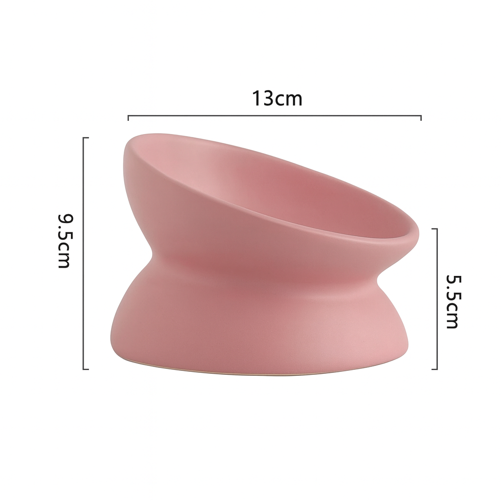 Υπερυψωμένο Κεραμικό Μπολ Κατοικιδίου | Ceramic Pet Bowl Pink  Διαστ.13x9.5x5.5cm (200ml) Petit Palace