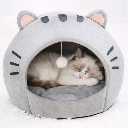 Ζεστή Φωλιά–Σπηλιά για Γάτες Cozy Cat Cave Bed με Μαξιλάρι για Άνετο Ύπνο 40X40CM Petit Palace