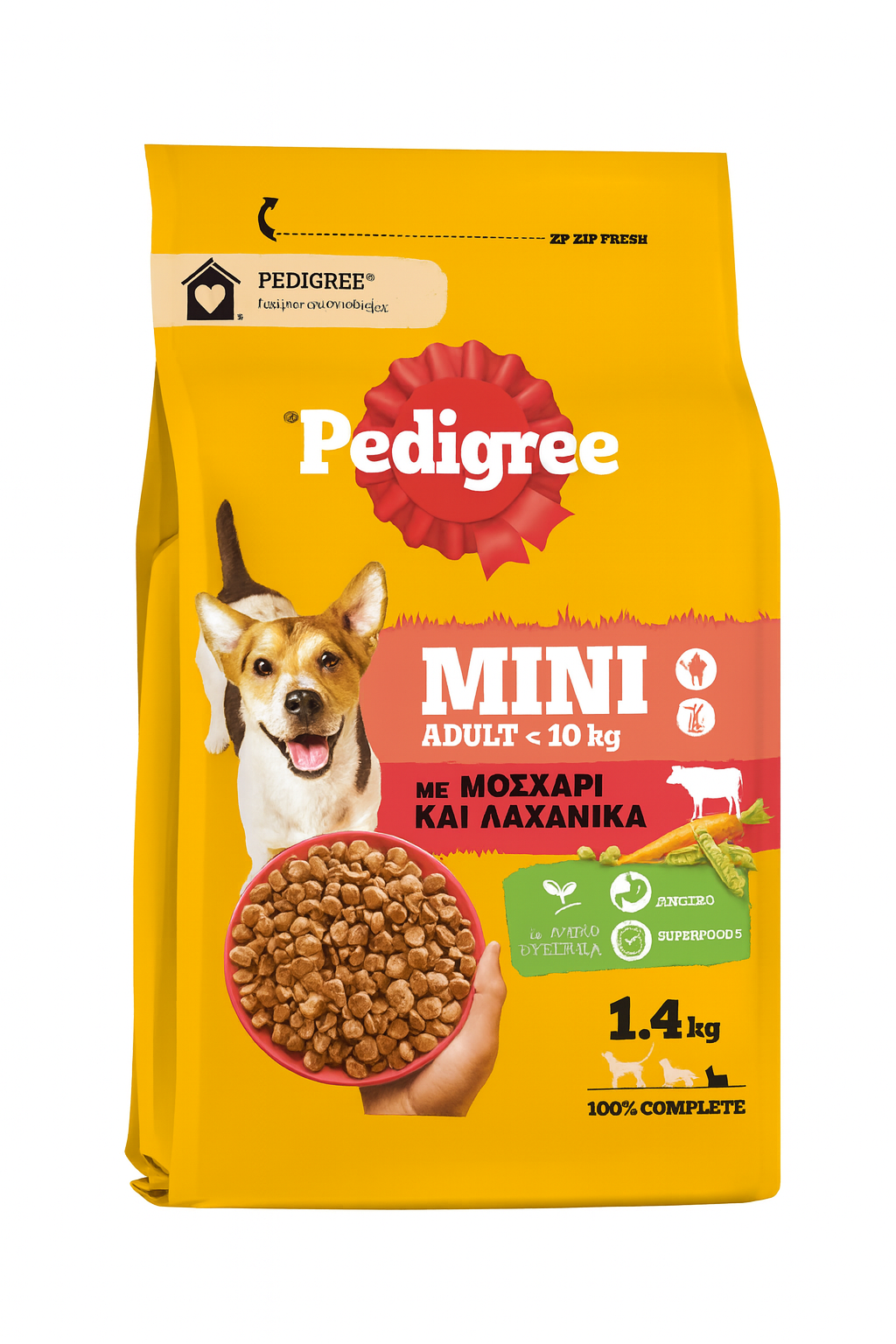Pedigree adult mini μοσχάρι και λαχανικά 1.4kg/12kg Petit Palace