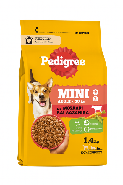 Pedigree adult mini μοσχάρι και λαχανικά 1.4kg/12kg Petit Palace