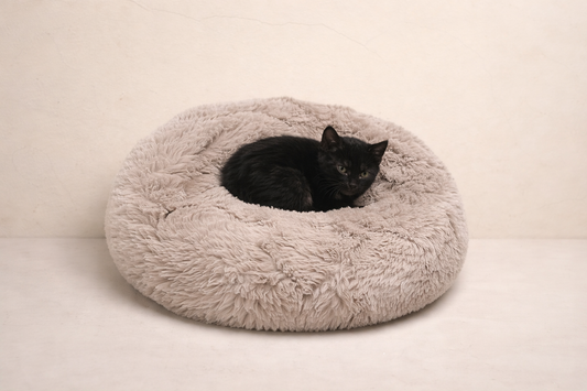 Γούνινο Πολυτελές Μαξιλάρι-Στρώμα Donut για Κατοικίδια 70cm diam.