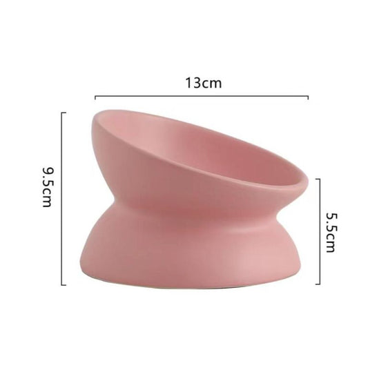 Υπερυψωμένο Κεραμικό Μπολ Κατοικιδίου | Ceramic Pet Bowl Pink  Διαστ.13x9.5x5.5cm (200ml)