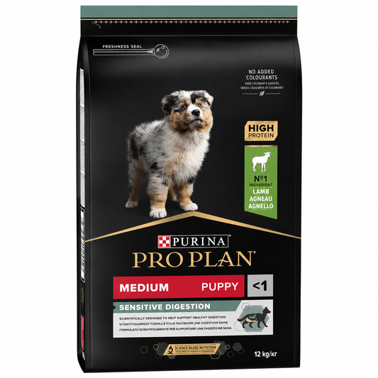 Purina Pro Plan Dog Puppy Medium Sensitive Digestion Lamb 12kg – Ξηρά Τροφή για Κουτάβια Μεσαίων Φυλών με Αρνί Petit Palace