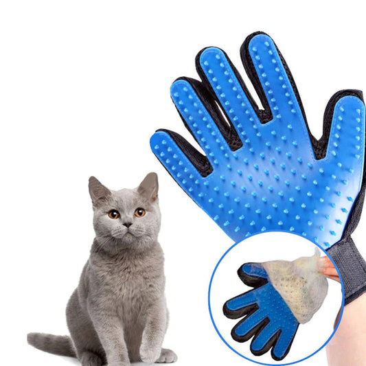 Pet Grooming Glove for Cats and Dogs  - Gentle Deshedding Brush  - Effective Pet Hair Remover Glove  - Massages and Stimulates Circulation - Easy to Use and Clean