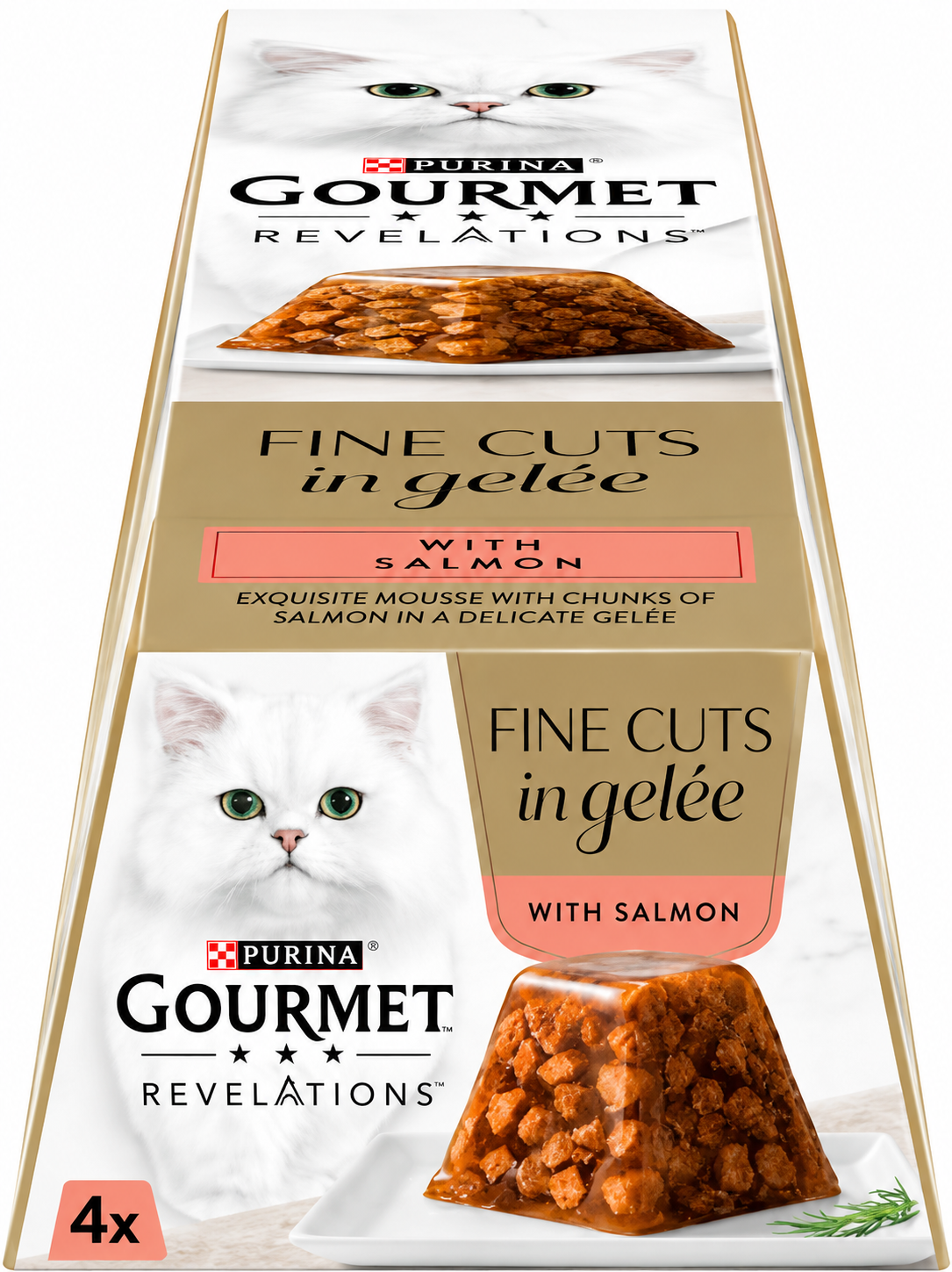 Gourmet Revelations Πολυσυσκευασία Fine Cuts σε Ζελέ με Κοτόπουλο / Σολωμό / Λευκά Ψάρια 4x57g Petit Palace