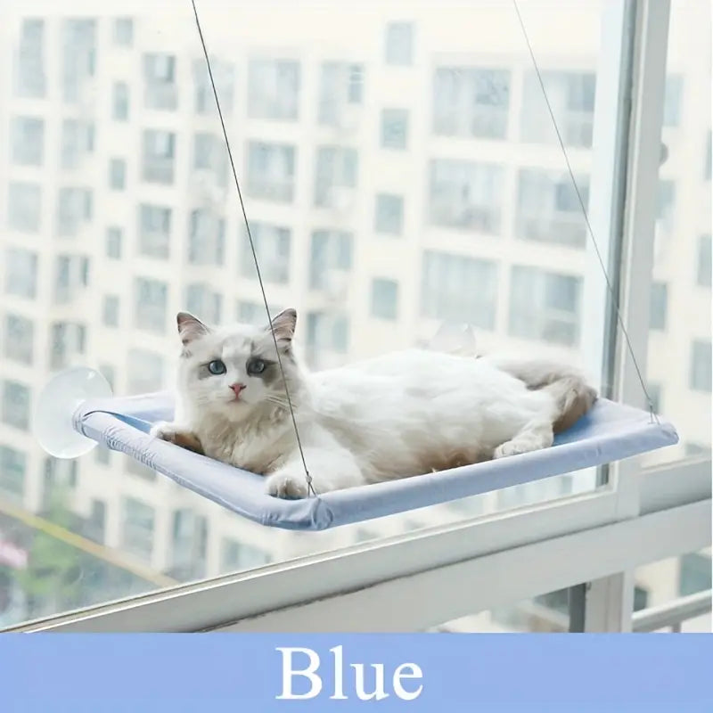 Cozy Window-Mounted Cat Hanging Hammock: Detachable, Washable, Steel Wire Suction Cup Bed For Indoor Cats!