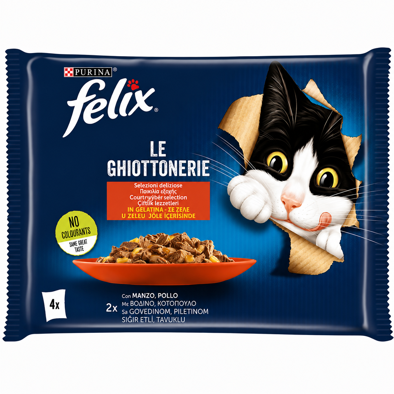 Felix Le Ghiottonerie Ποικιλία Εξοχής με Κουνέλι & Αρνί σε Ζελέ 4x85g Petit Palace