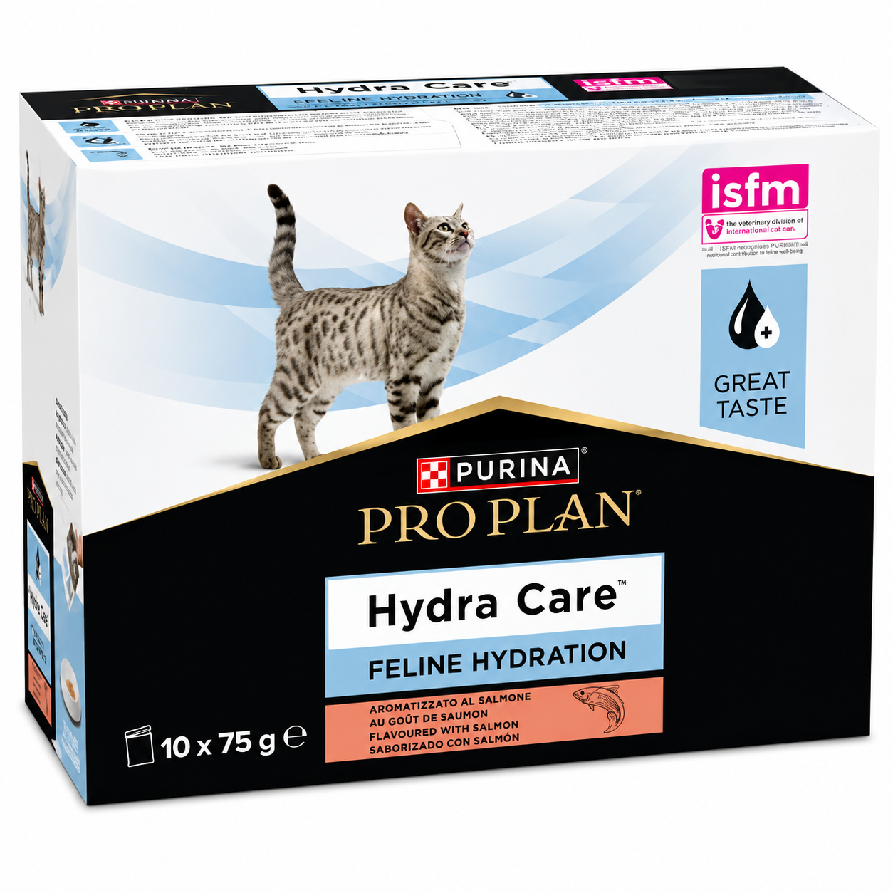 Purina Pro Plan Hydra Care Feline Hydration Supplement με Γεύση Σολομό 10x75g για Γάτες Petit Palace