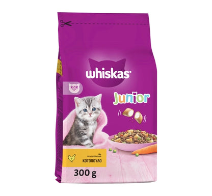 1+1 Whiskas Junior Γεμιστές Κροκέτες με Κοτόπουλο & Γάλα 300gr
